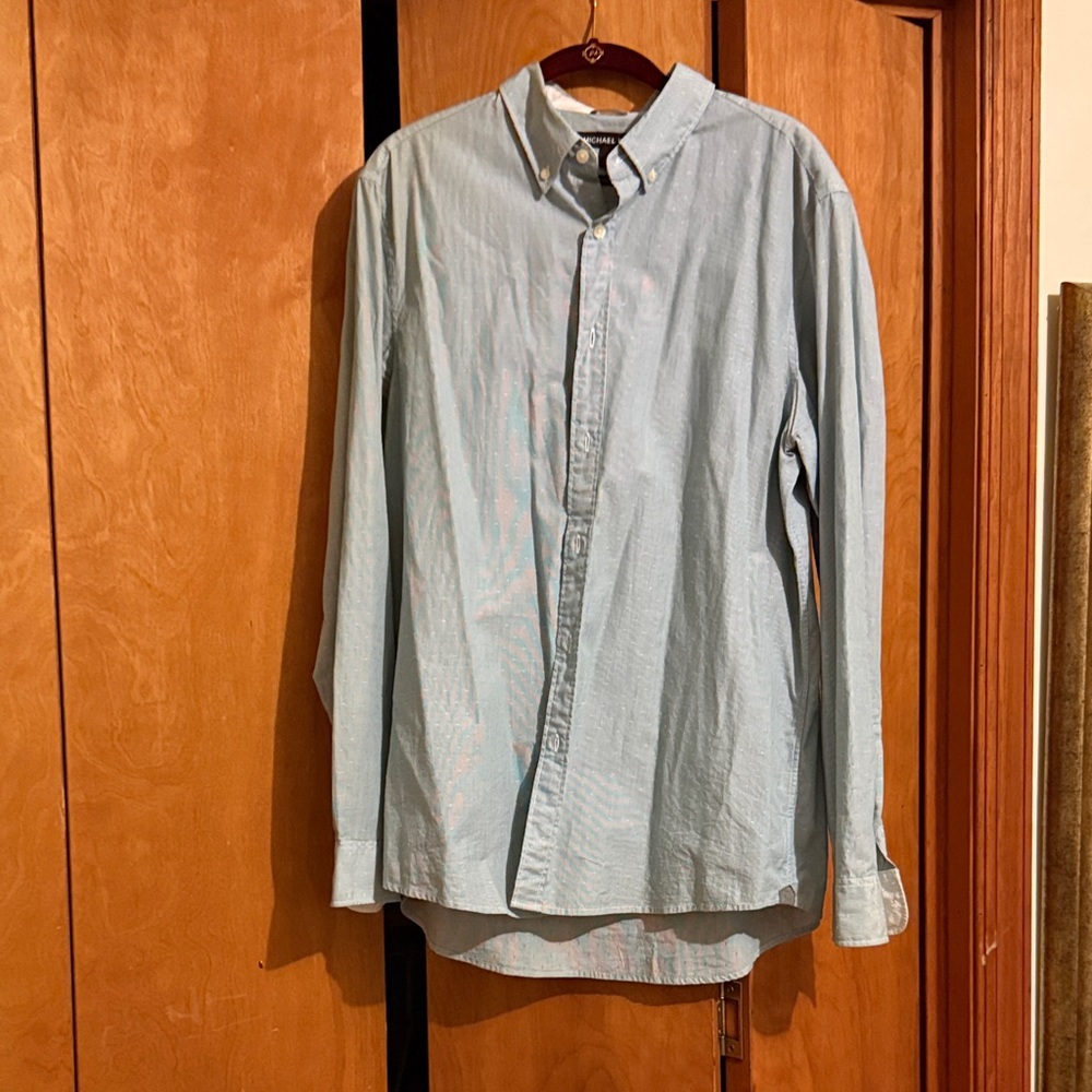 Light Blue Men's Button-Down Shirt Michael Kors size Large